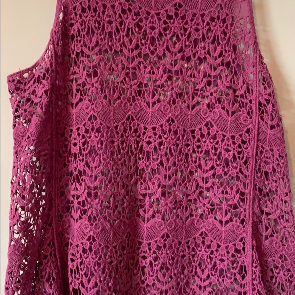 Xhilaration purple crochet tank top - Picture 2 of 5
